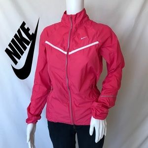 Pink Nike Hood-less Windbreaker with pockets
